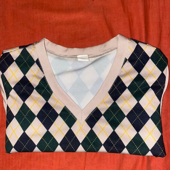 Shein Plaid Vest Crop Top - Picture 3 of 3